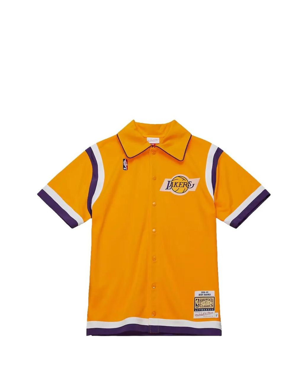 Mitchell & Ness Orange Lakers 1987 Kurt Rambis Authentic Shooting Shirt for men