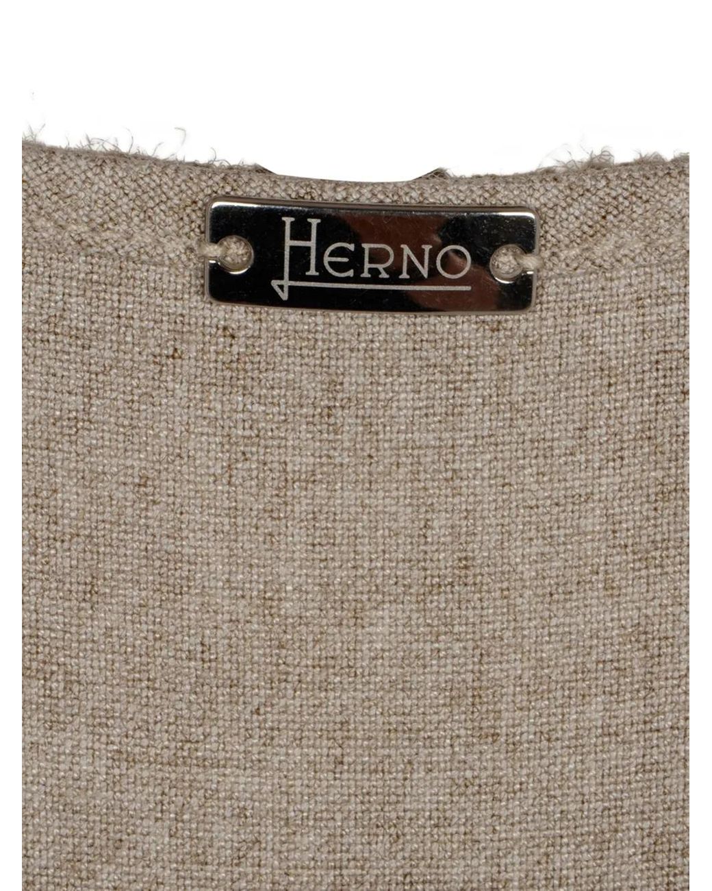 Herno Gray V-Neck Top With Side Tie