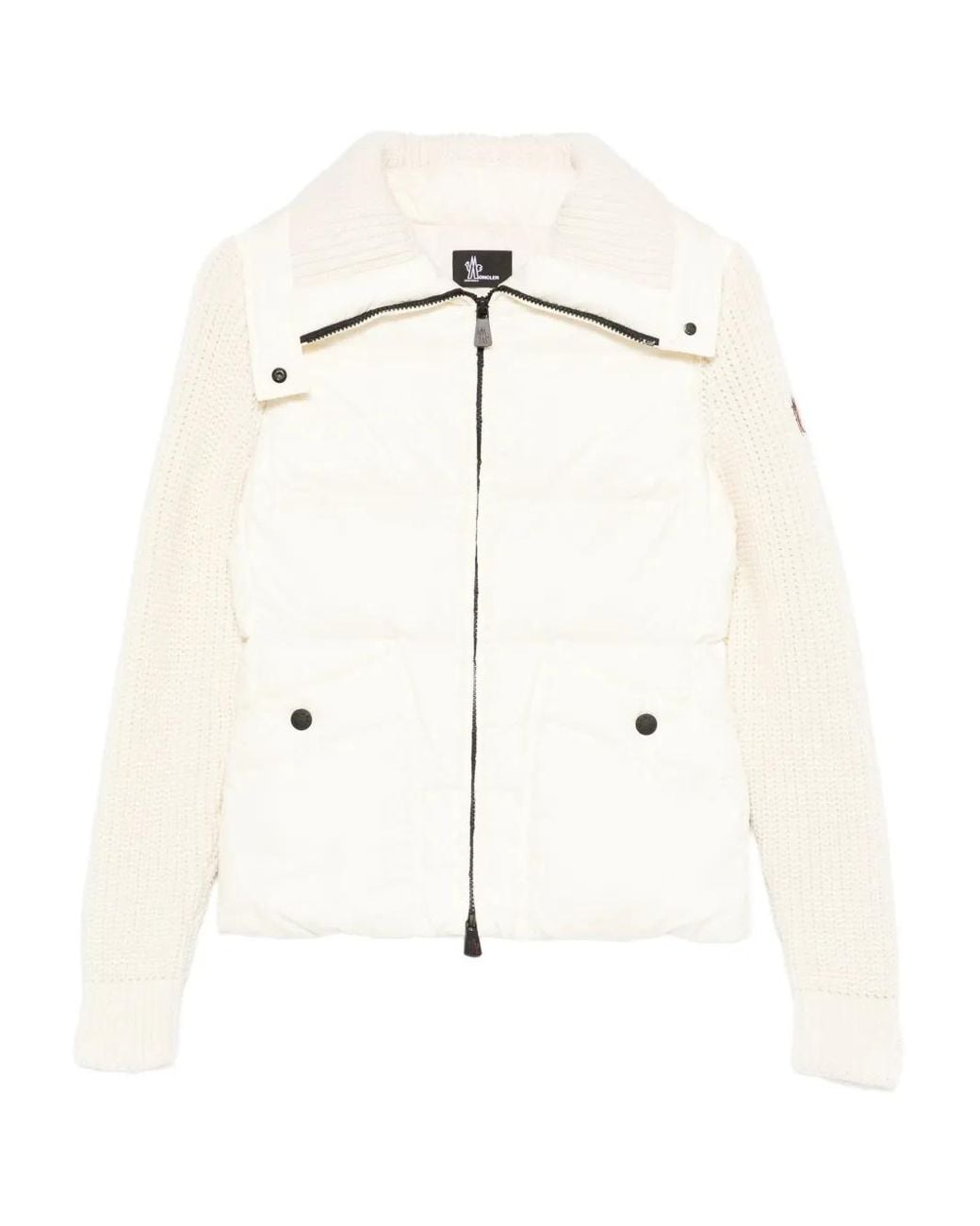 Moncler Donsjack Met Rits in het Natural