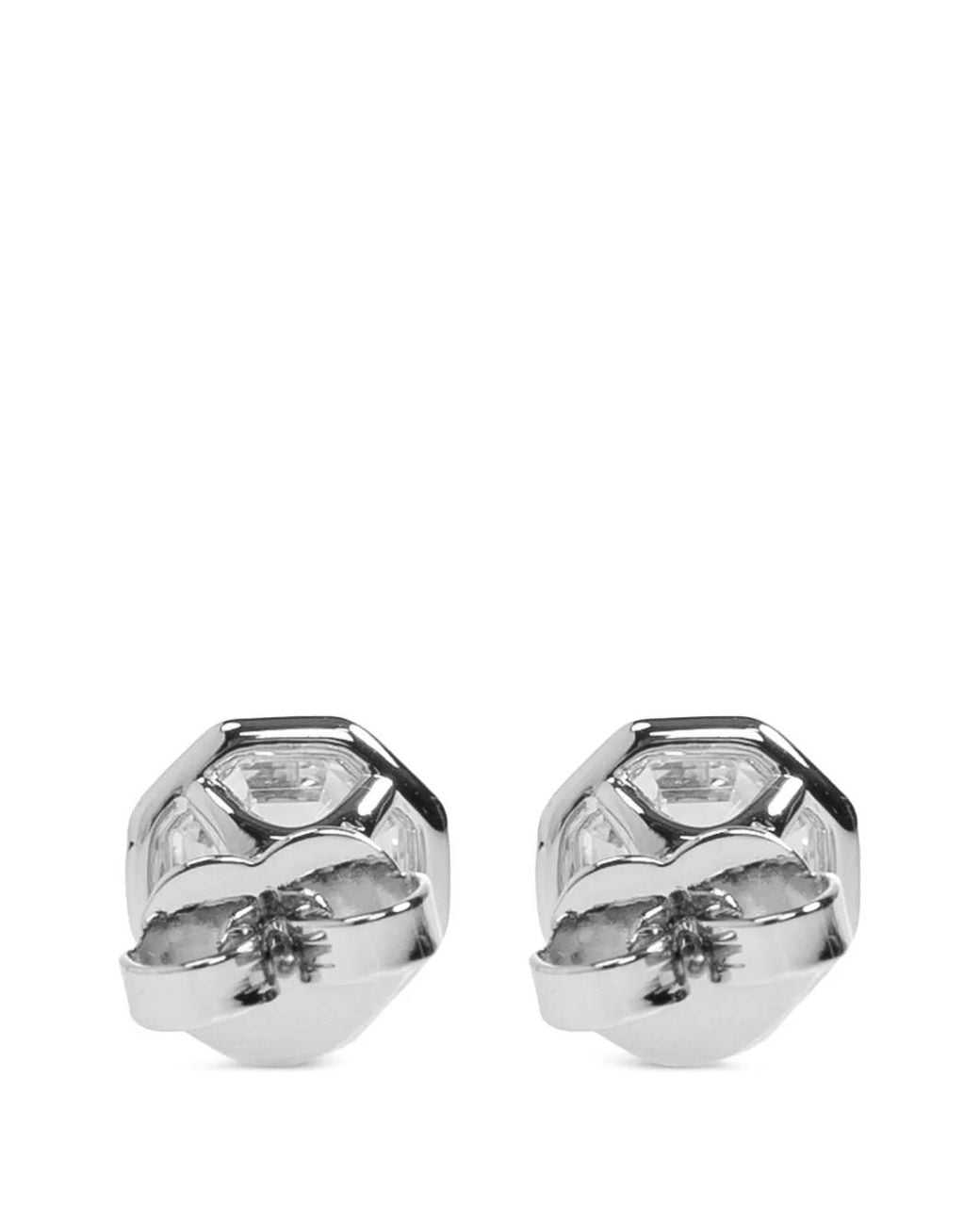 Kate Spade White Crystal-Embellished Octagon Earrings
