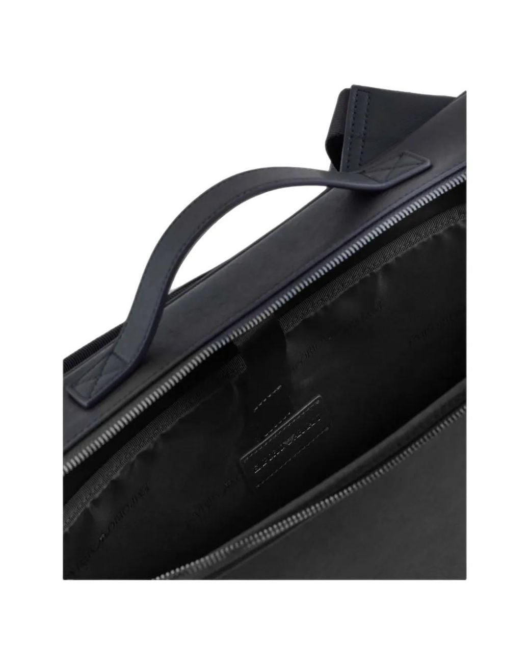Emporio Armani Blue Saffiano-Effect Backpack for men