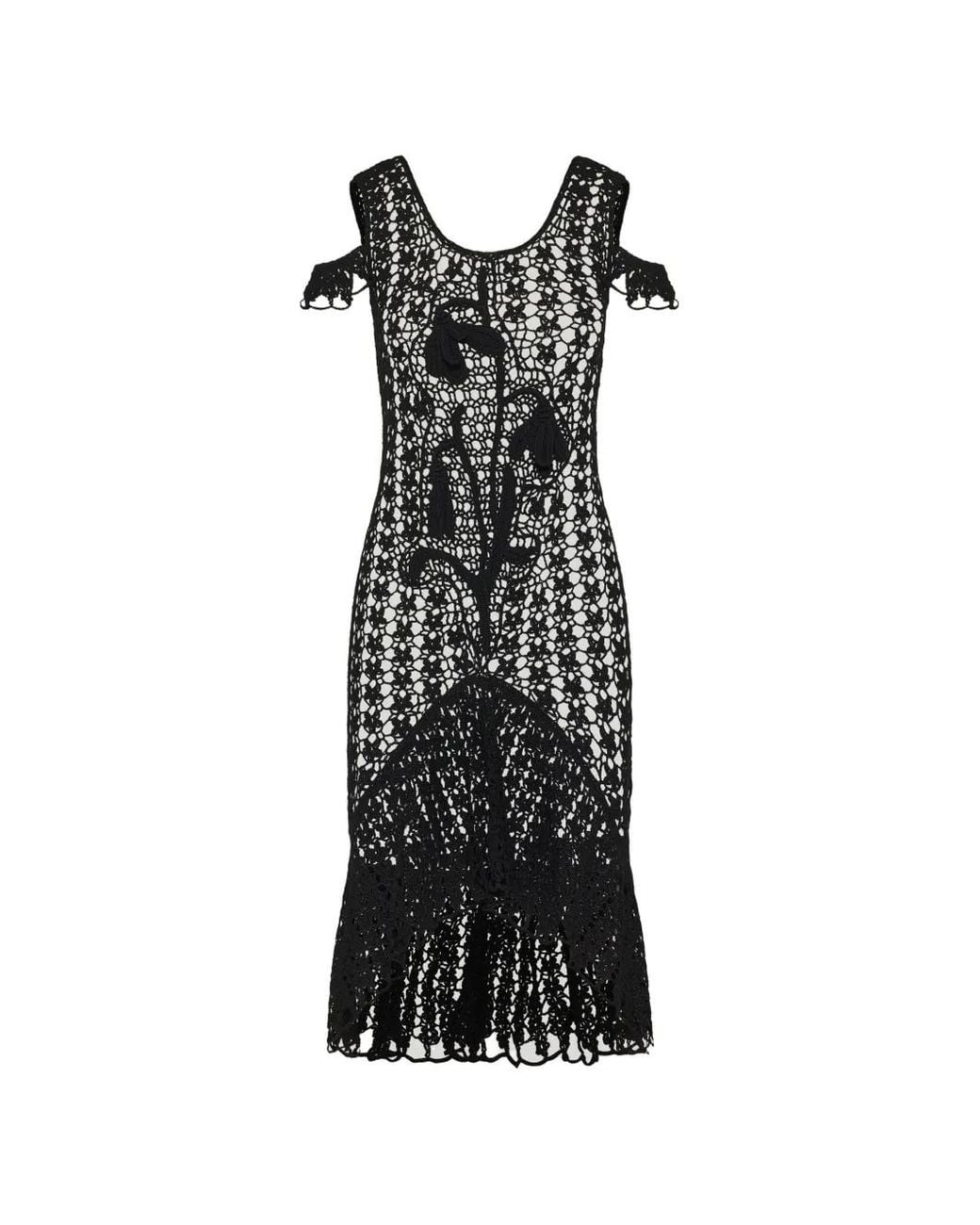 J.W. Anderson White Snowdrop Crochet Midi Dress