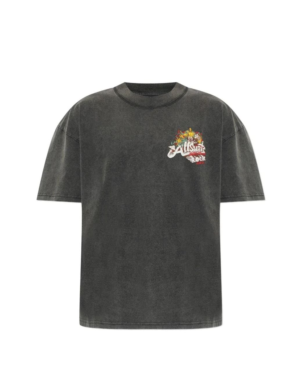 AllSaints Gray Roque Graphic-Print T-Shirt for men