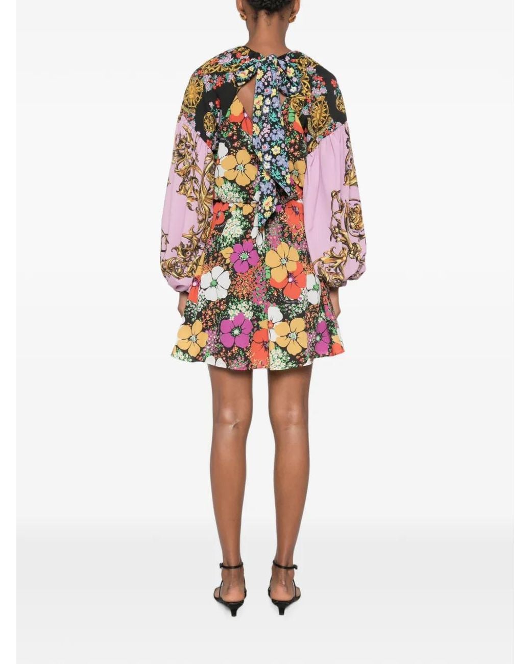 Versace Jeans Couture White Floral-Print Mini Dress