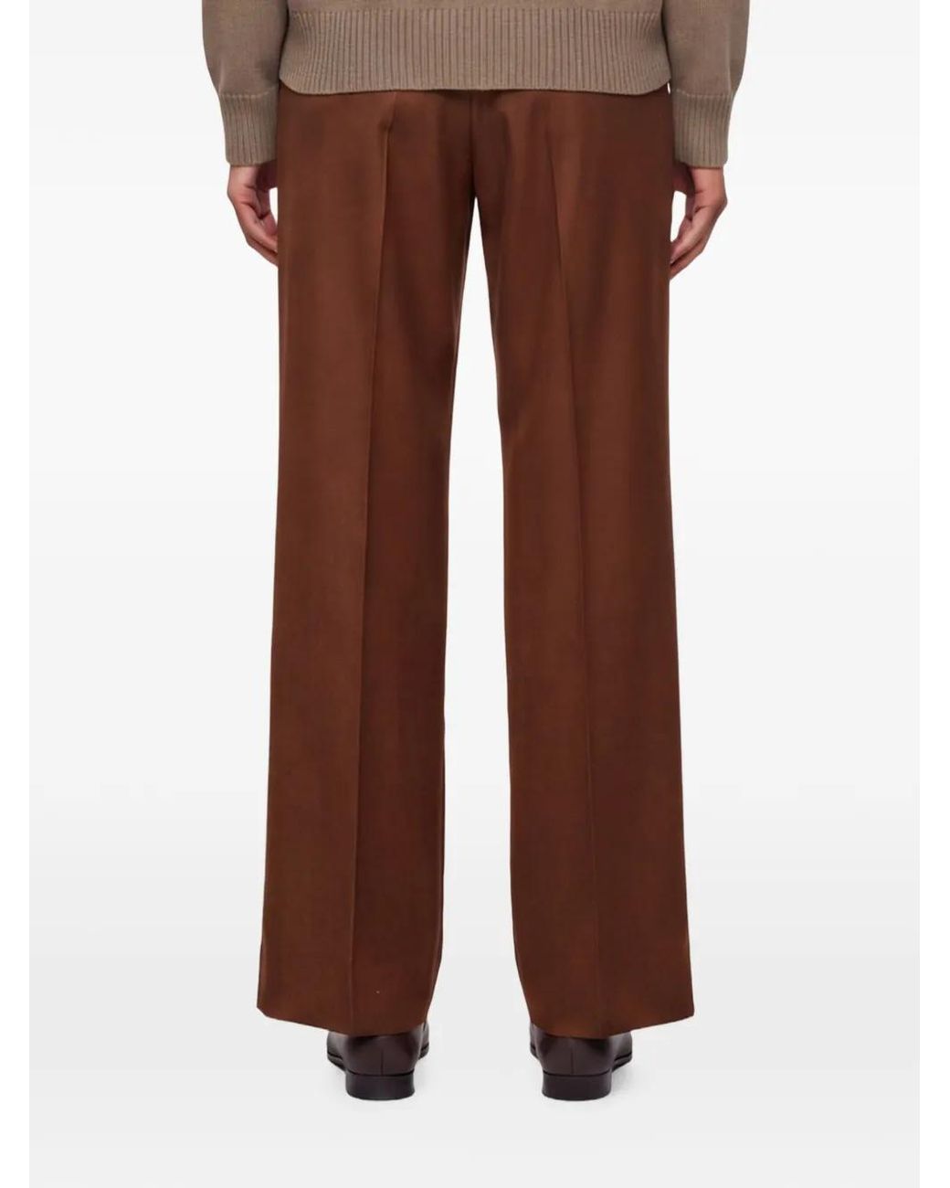 Briglia 1949 Brown Pleated Pressed-Crease Trousers