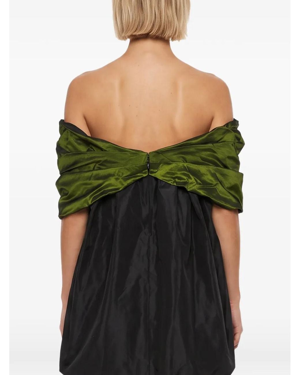 Simone Rocha Green Bow-Detail Off-The-Shoulder Top