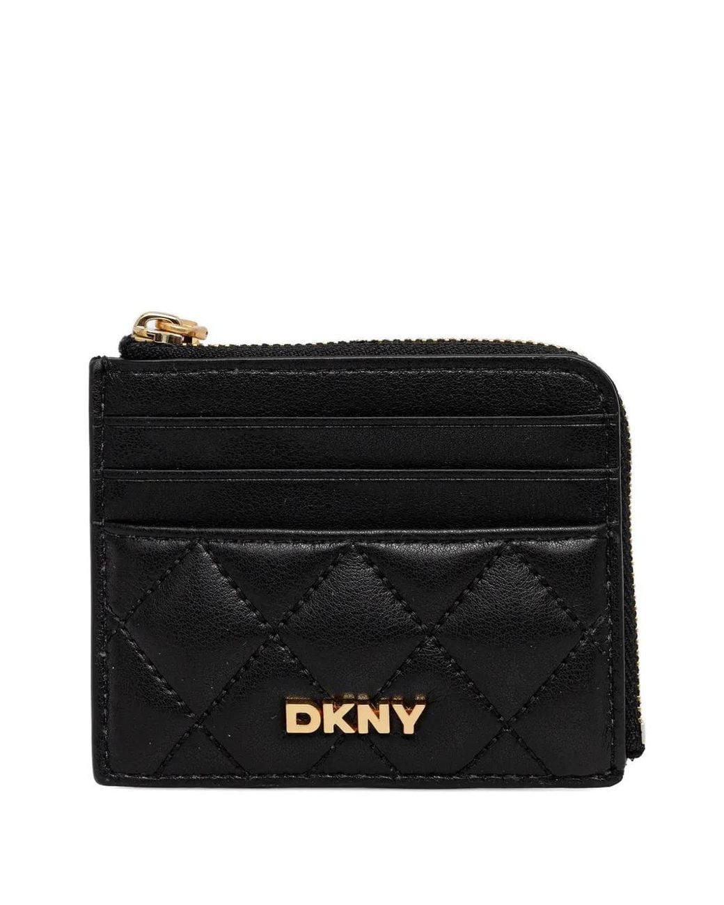 DKNY Black Logo-Lettering Quilted Wallet