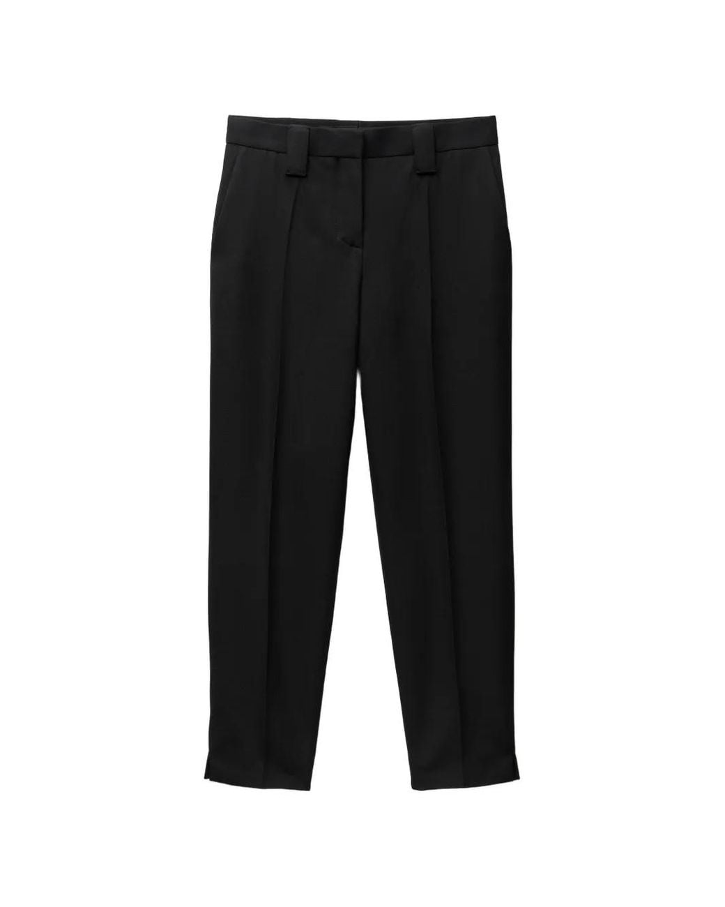Versace Black Grain-De-Poudre Wool Trousers
