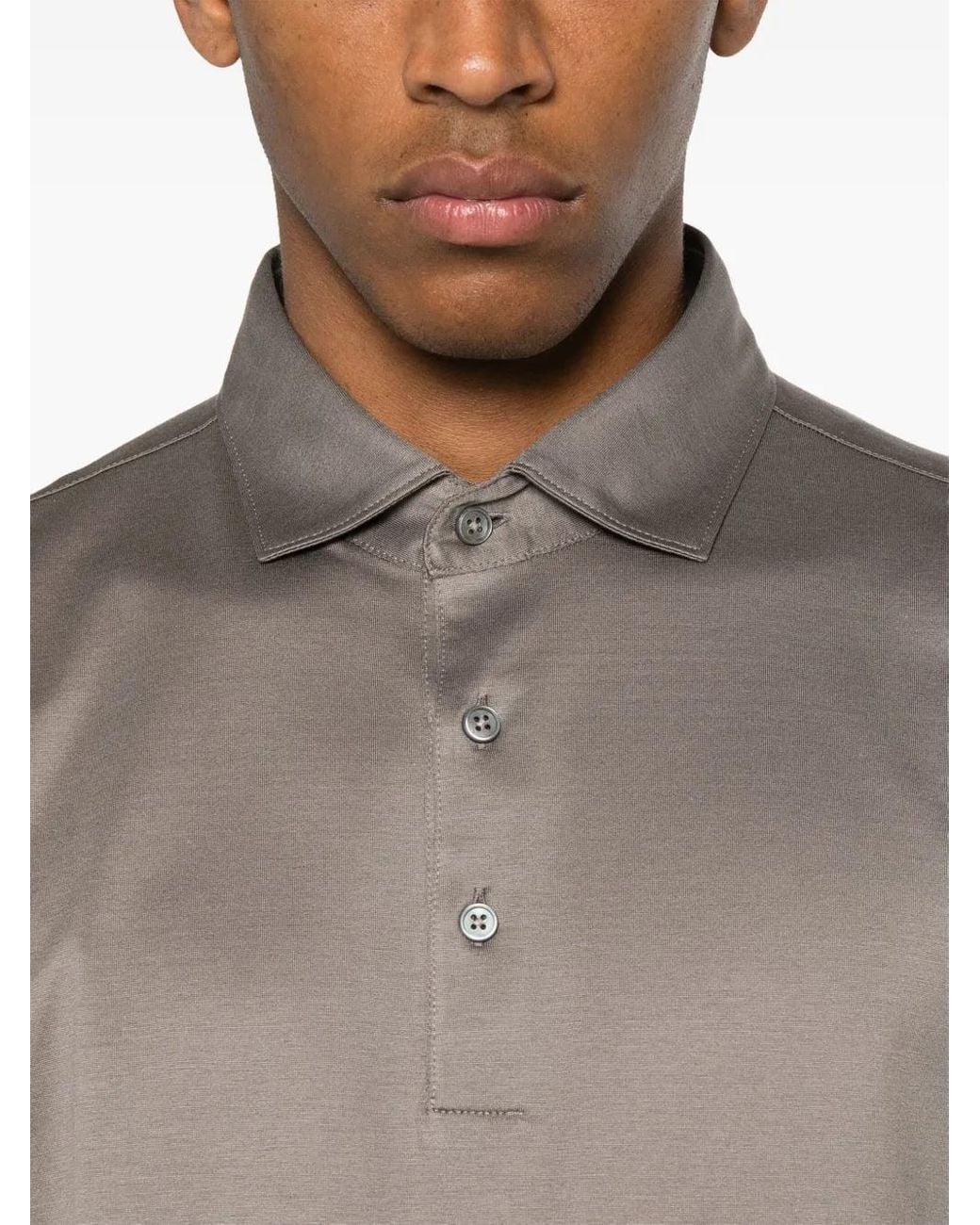 D4.0 Gray Cotton Polo Shirt for men