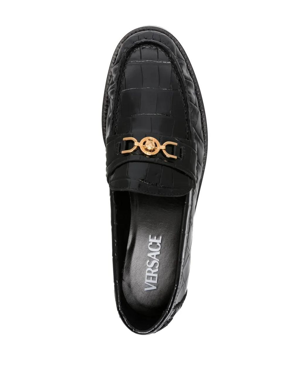 Versace Black Meudsa Loafer Mit Kroko-Effekt