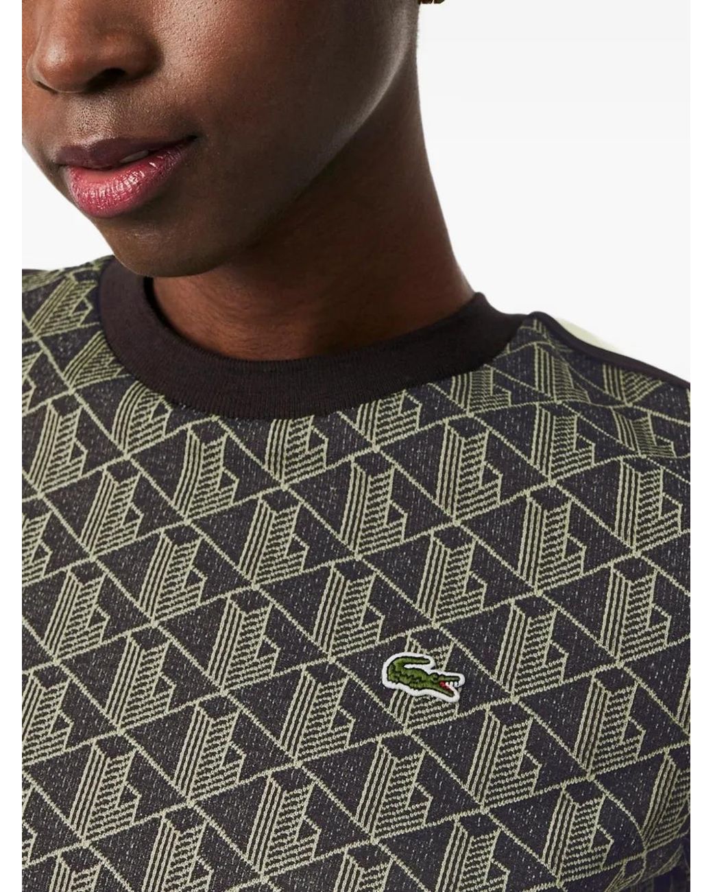 Lacoste Gray Slim Fit Monogram T-Shirt