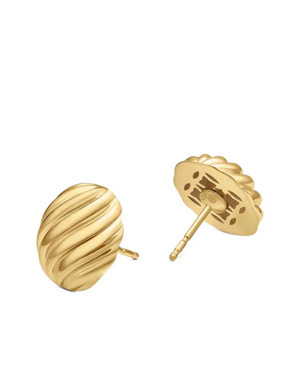 David Yurman Metallic 18Kt Sculpted Cable Stud Earrings (14Mm)