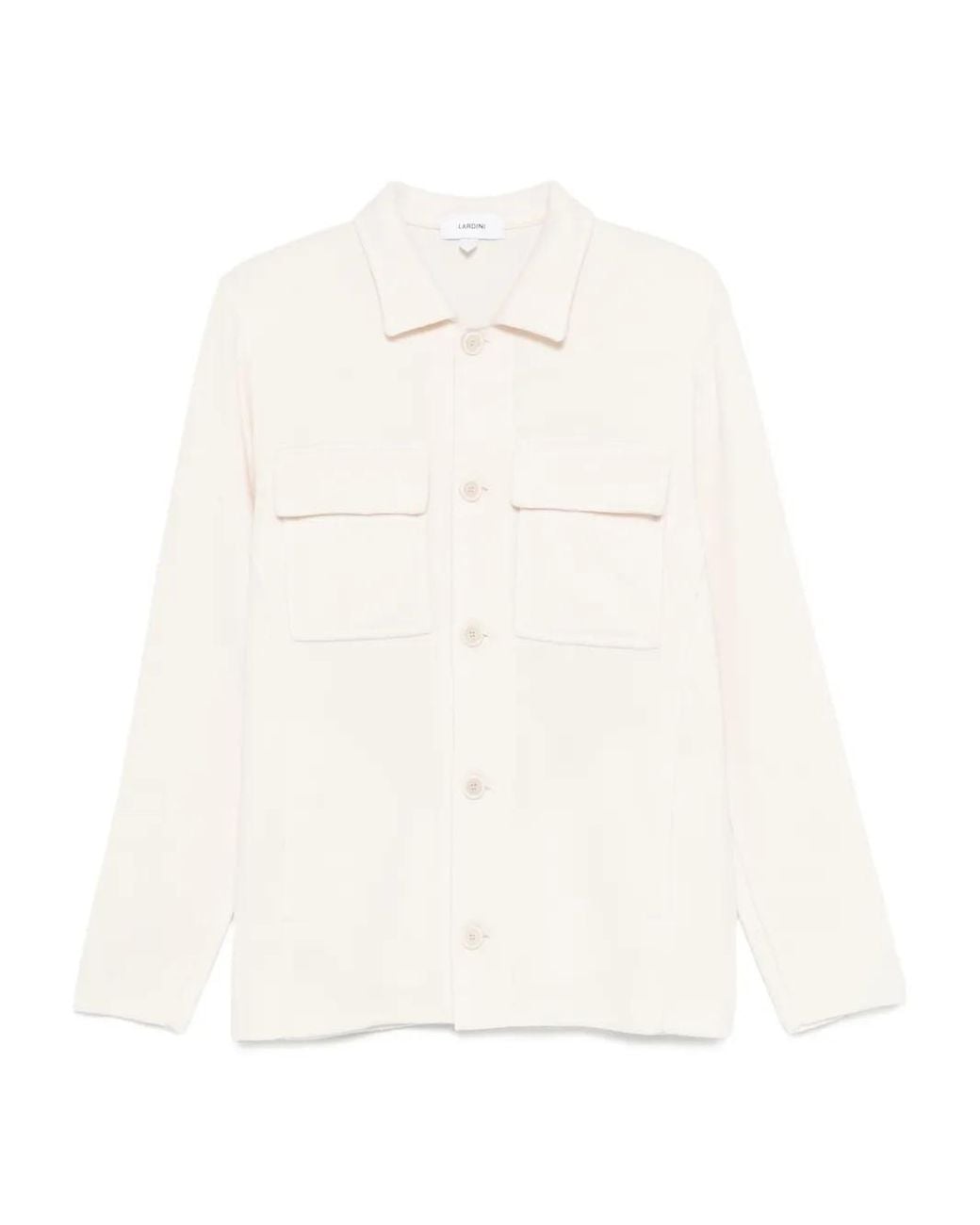 Lardini White Button-Fastening Pocket Jacket for men