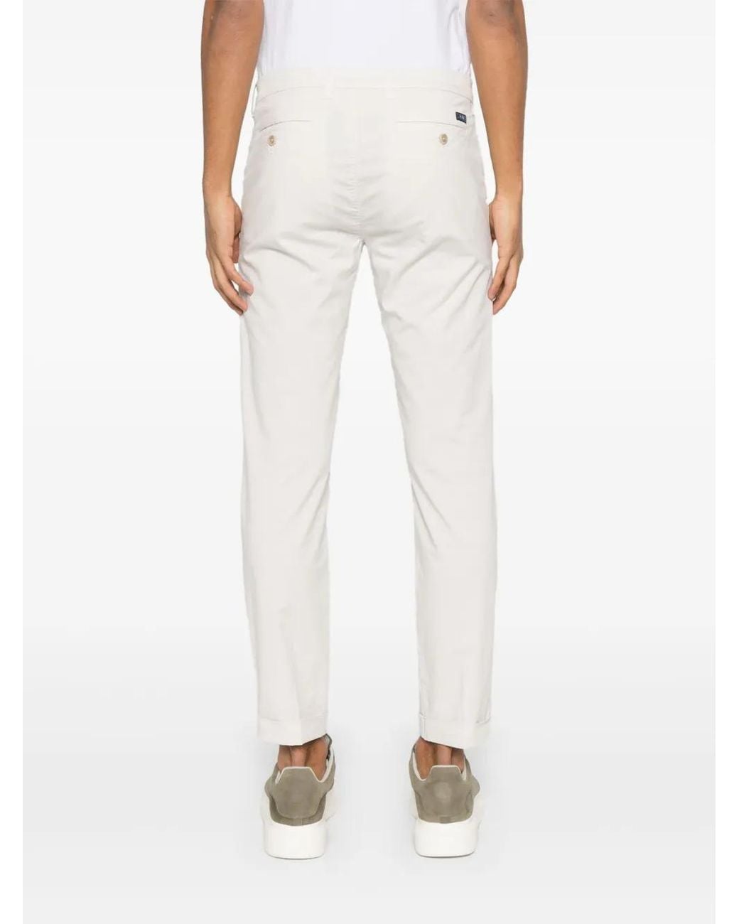 Fay White Tapered Trousers for men