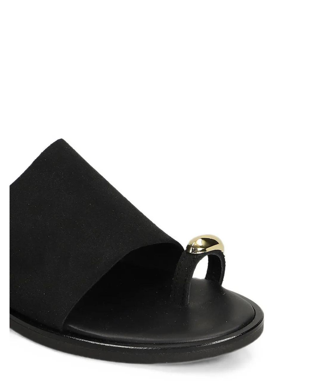 NICOLAS LAINAS Black Embellished Toe-Strap Sandals