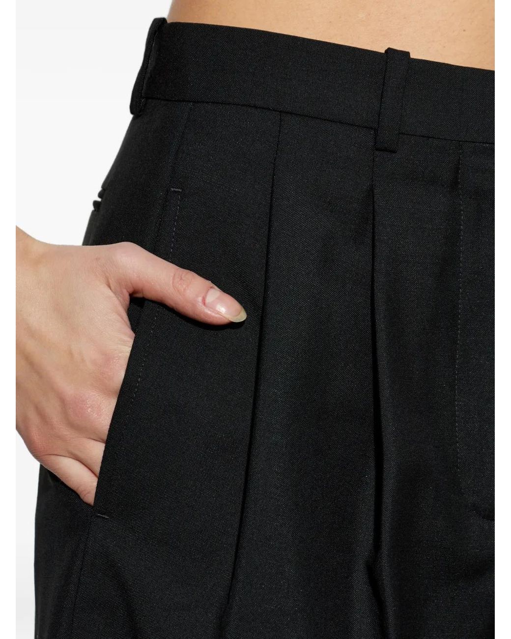 Givenchy Black Wool Pleated Trousers