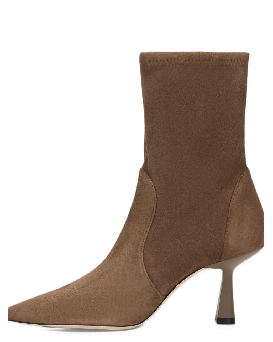 Stuart Weitzman Brown Stuart Super Sculpt Pointed-Toe Ankle Boots