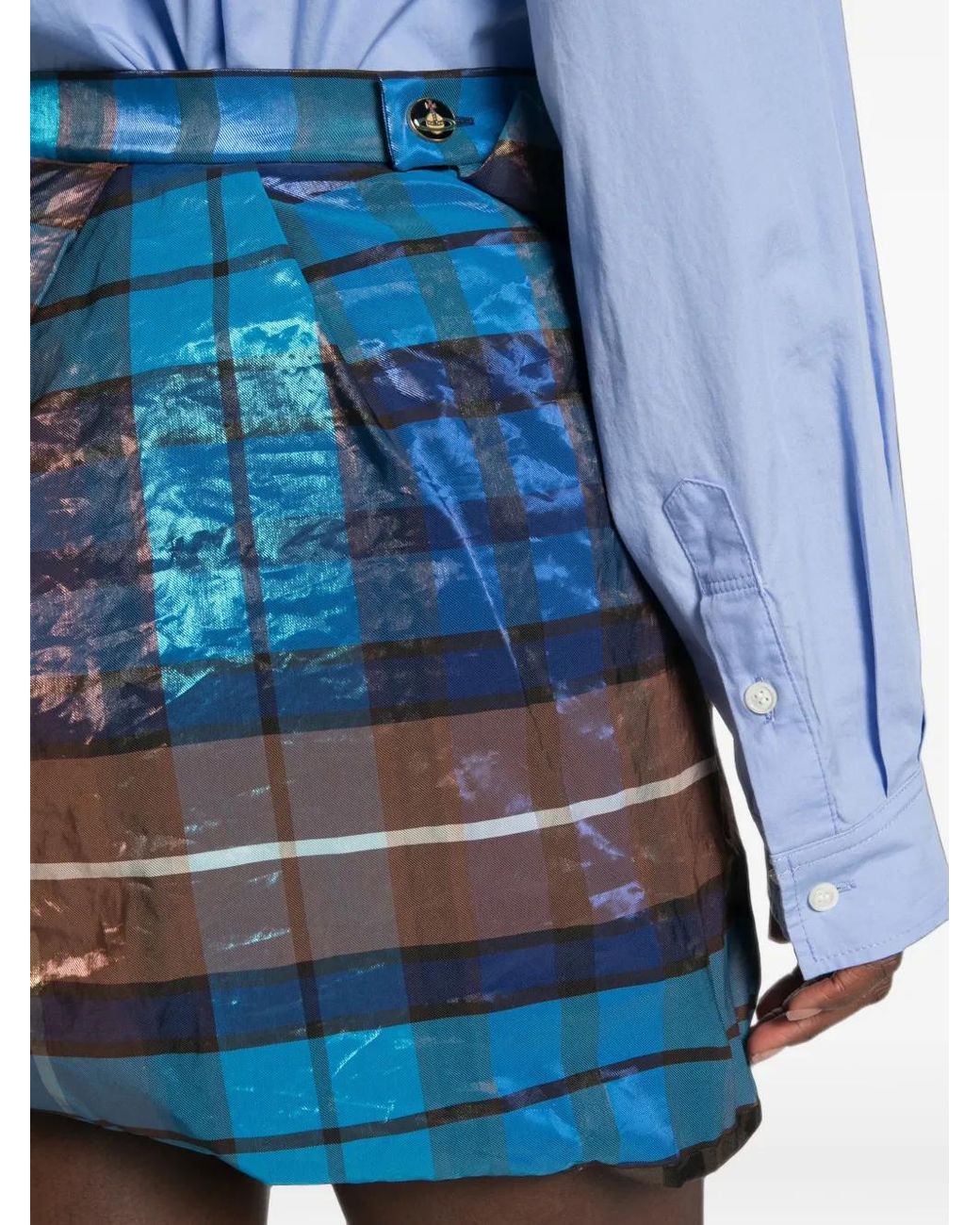Vivienne Westwood Blue Zora Plaid-Pattern Mini Skirt