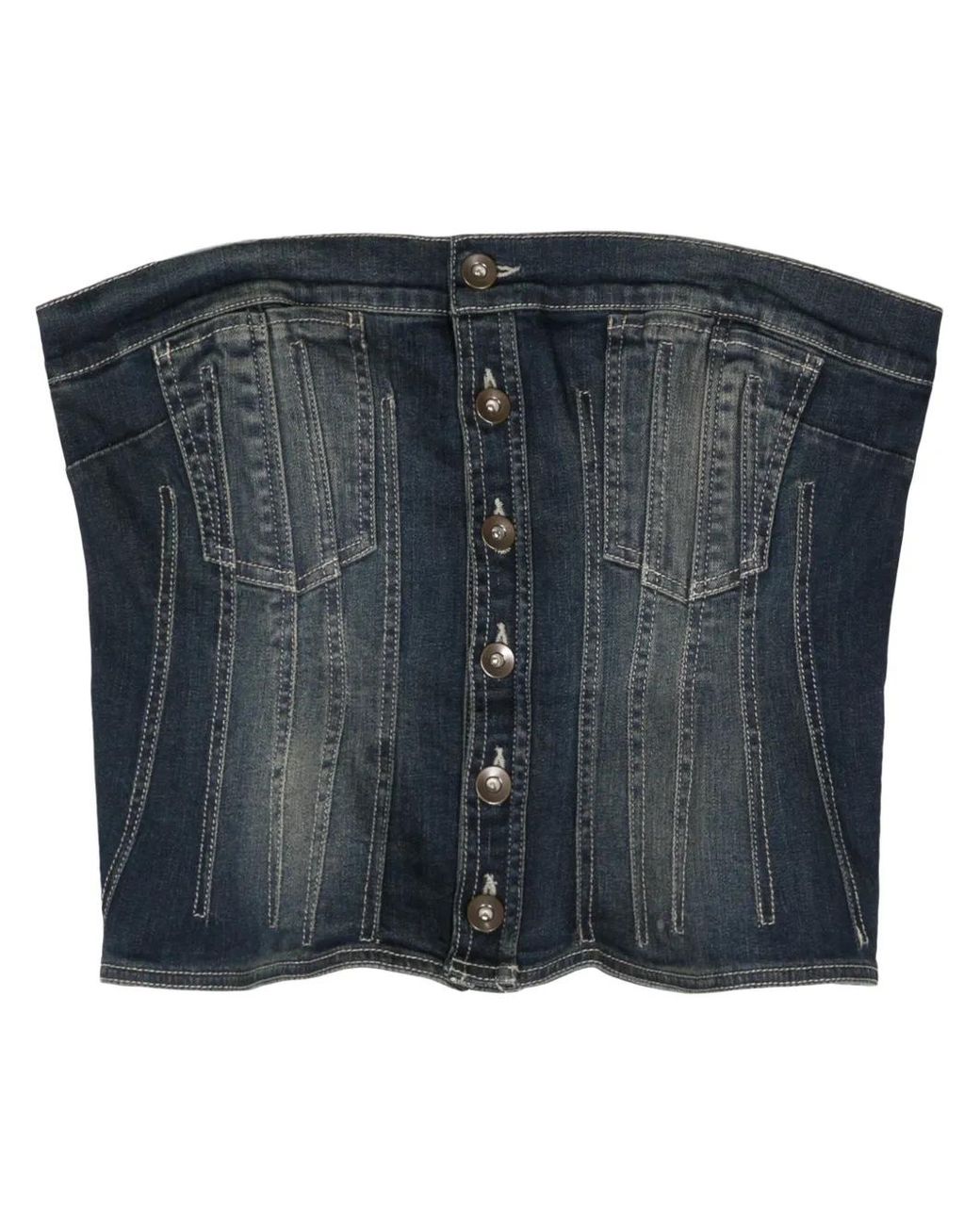 Act No1 Blue Denim Corset Top