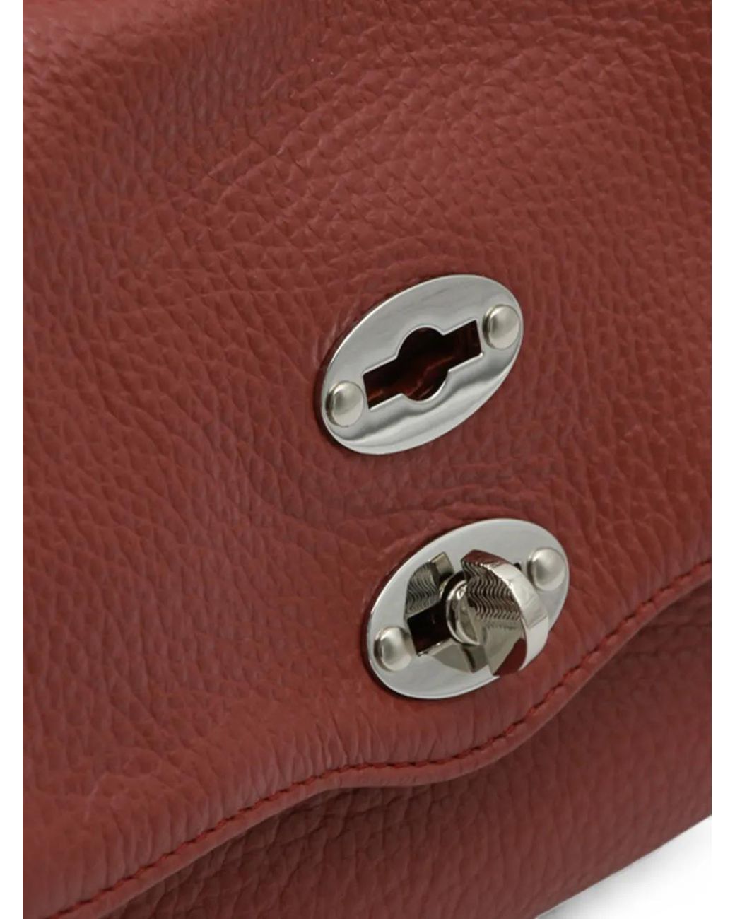 Zanellato Red Sac Cabas Baby Postina En Cuir À Détails De Clous