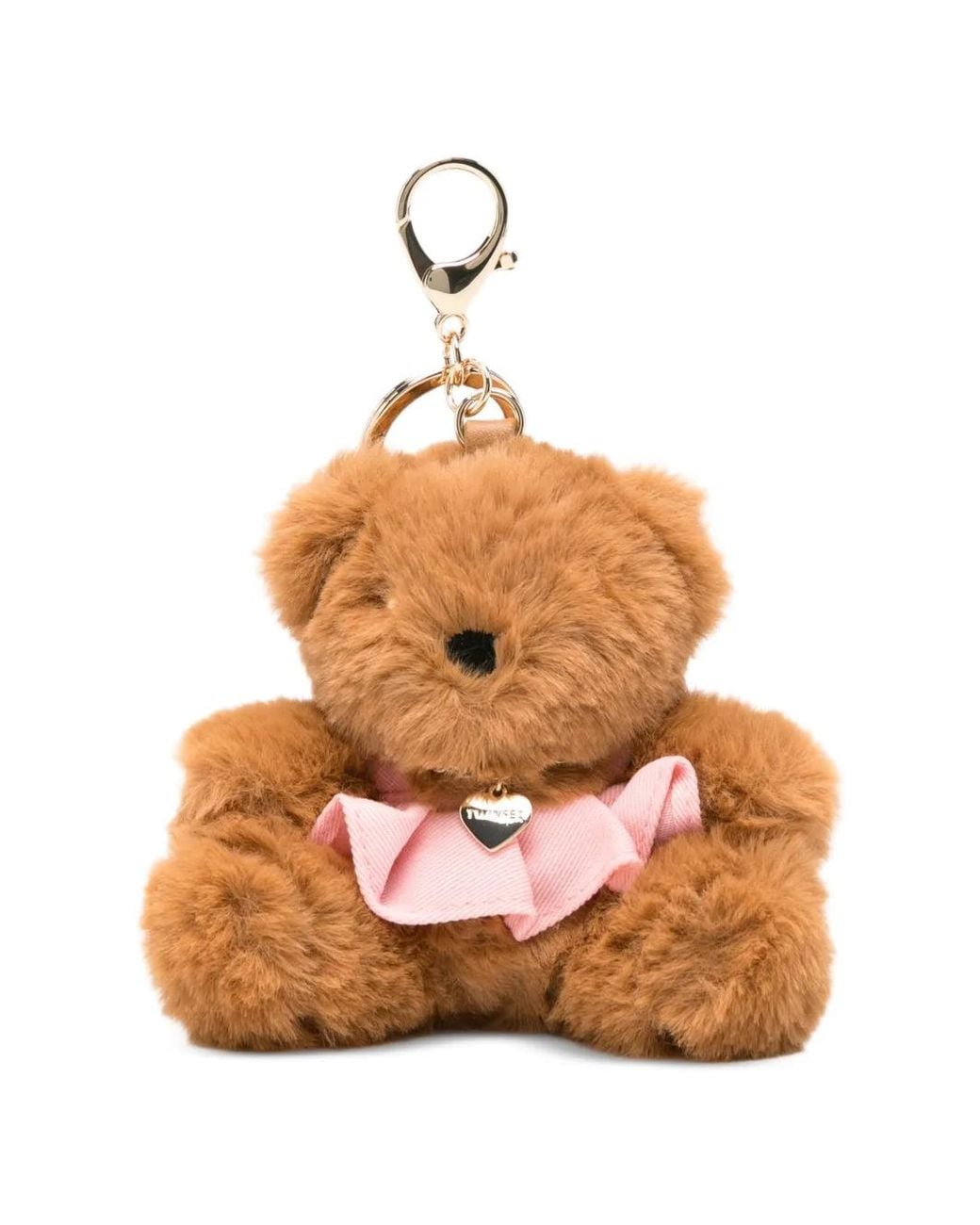 Twinset Brown Faux Fur Bear Key Ring