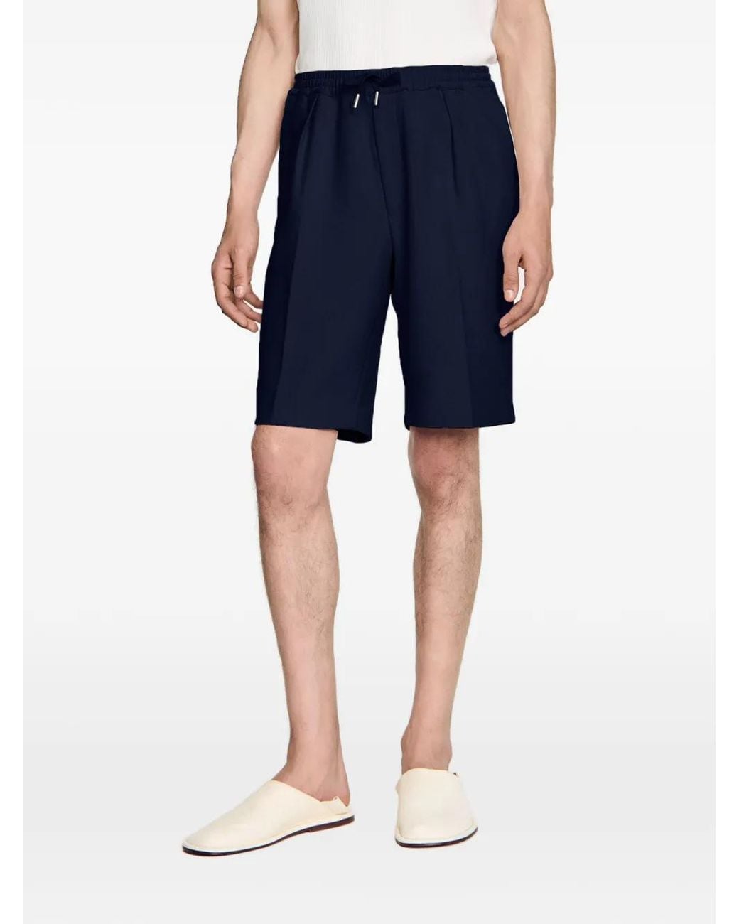 Sandro Blue Jersey Bermuda Shorts for men