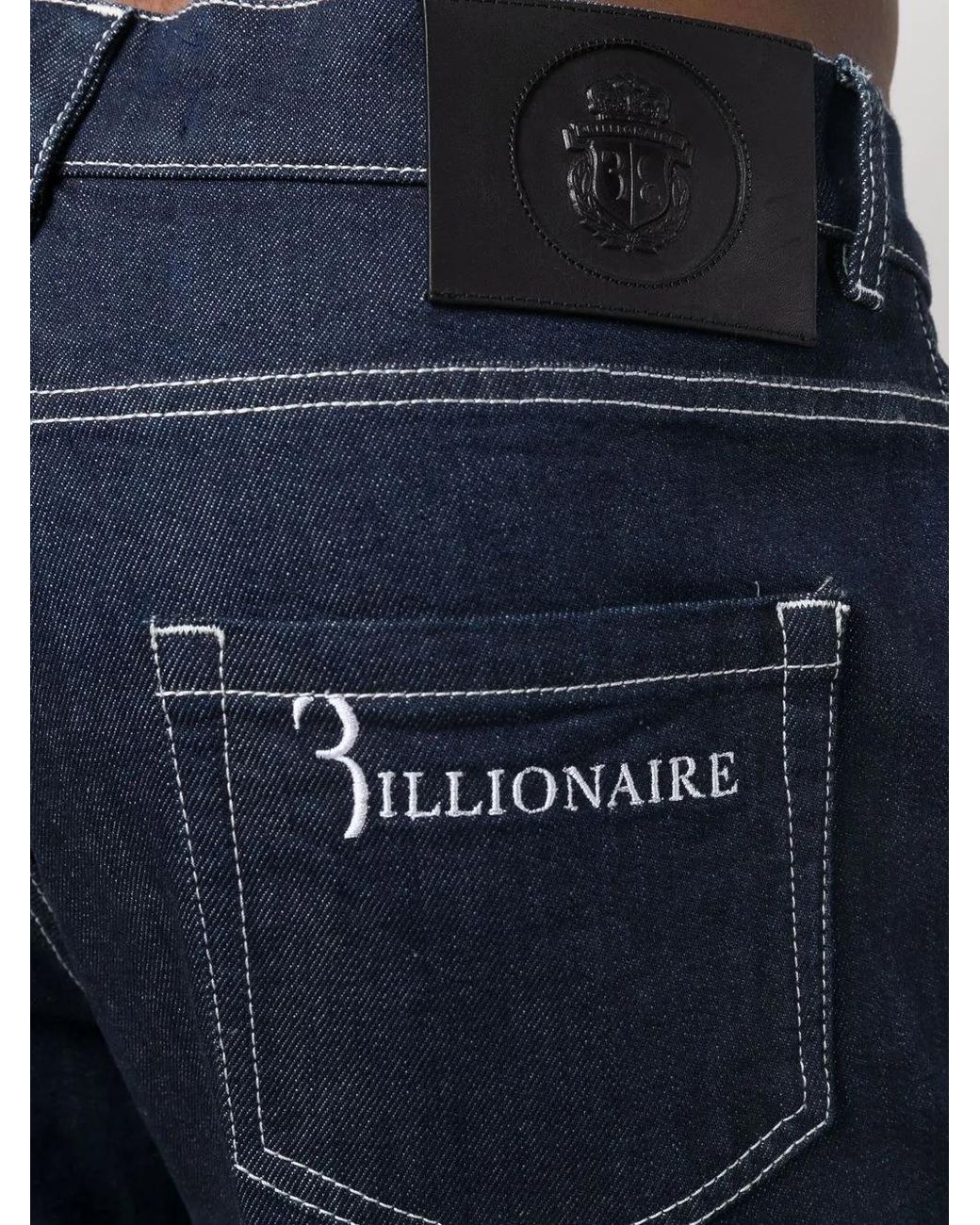 Jean Droit À Coutures Contrastantes Billionaire pour homme en coloris Blue