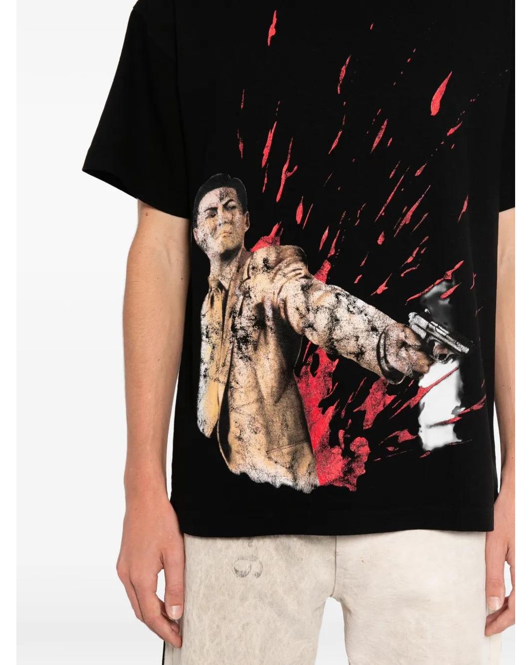 Warren Lotas Black Graphic-Print T-Shirt for men