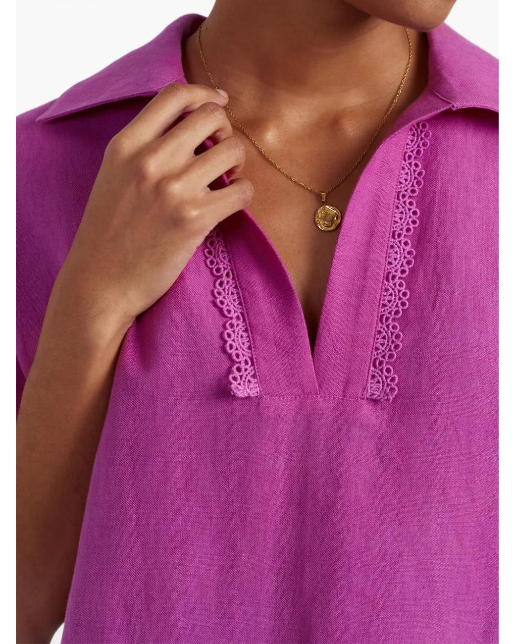 Chinti & Parker Pink Short-Sleeve Mini Dress