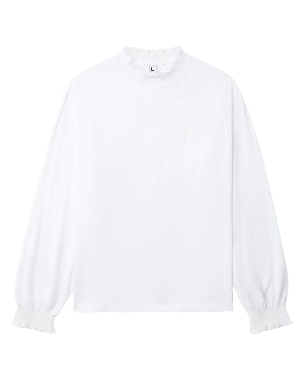 Random Identities White Ruffled Cotton Sweatshirt for men