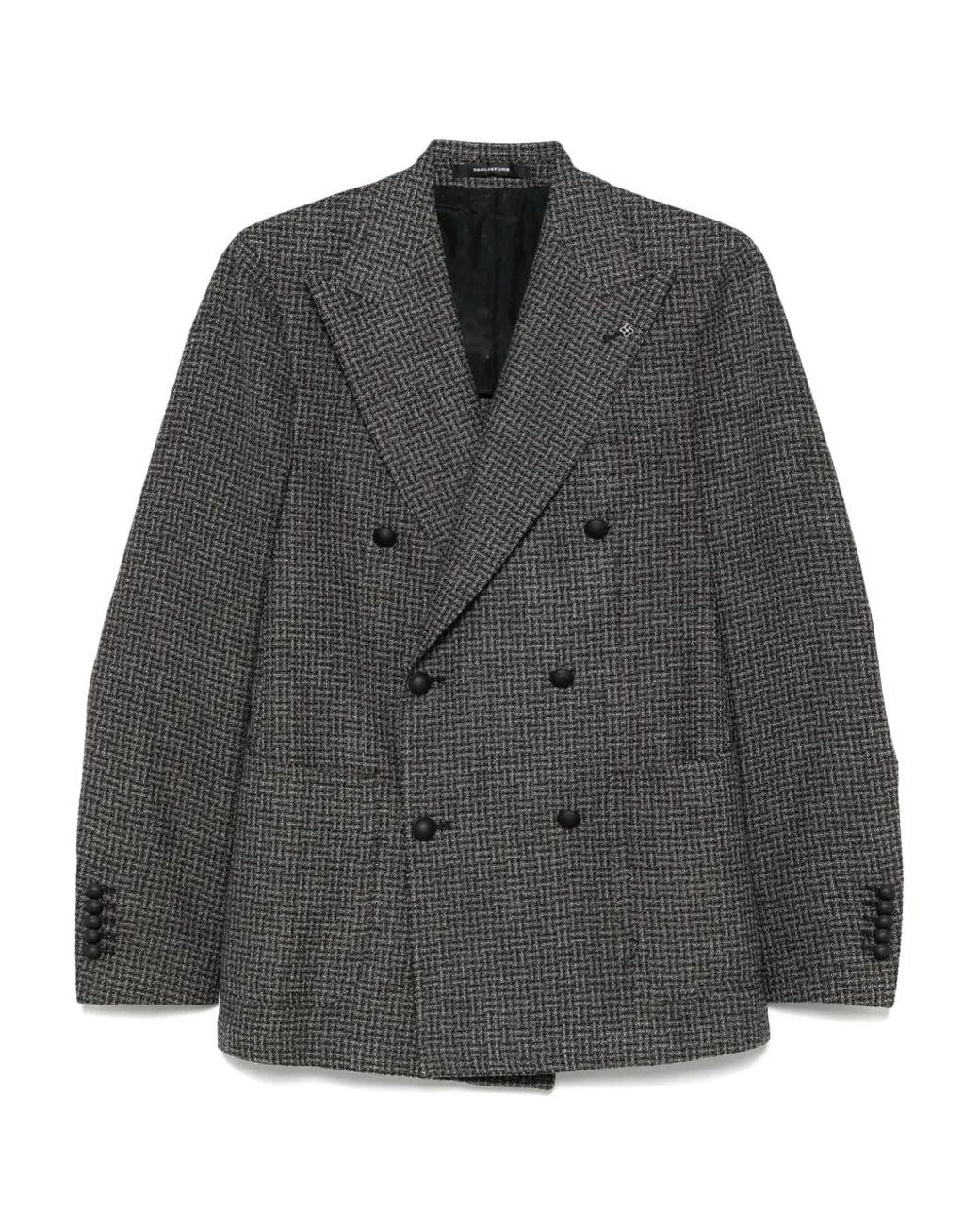 Tagliatore Gray Double-Breasted Blazer for men