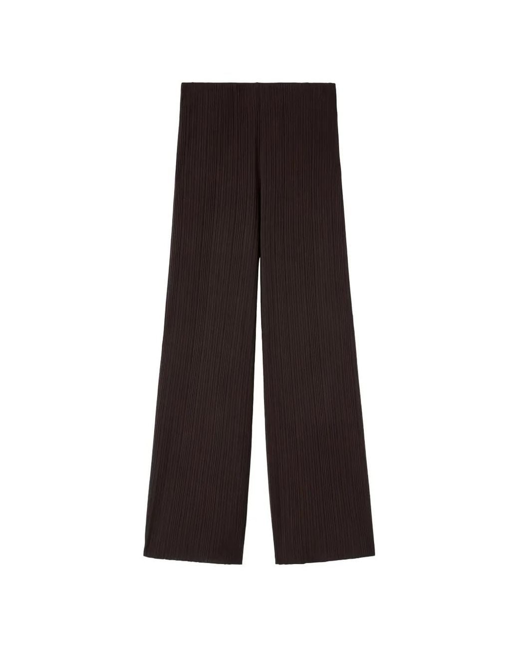 Agnona Brown Corteccia Plissé-Effect Straight Trousers