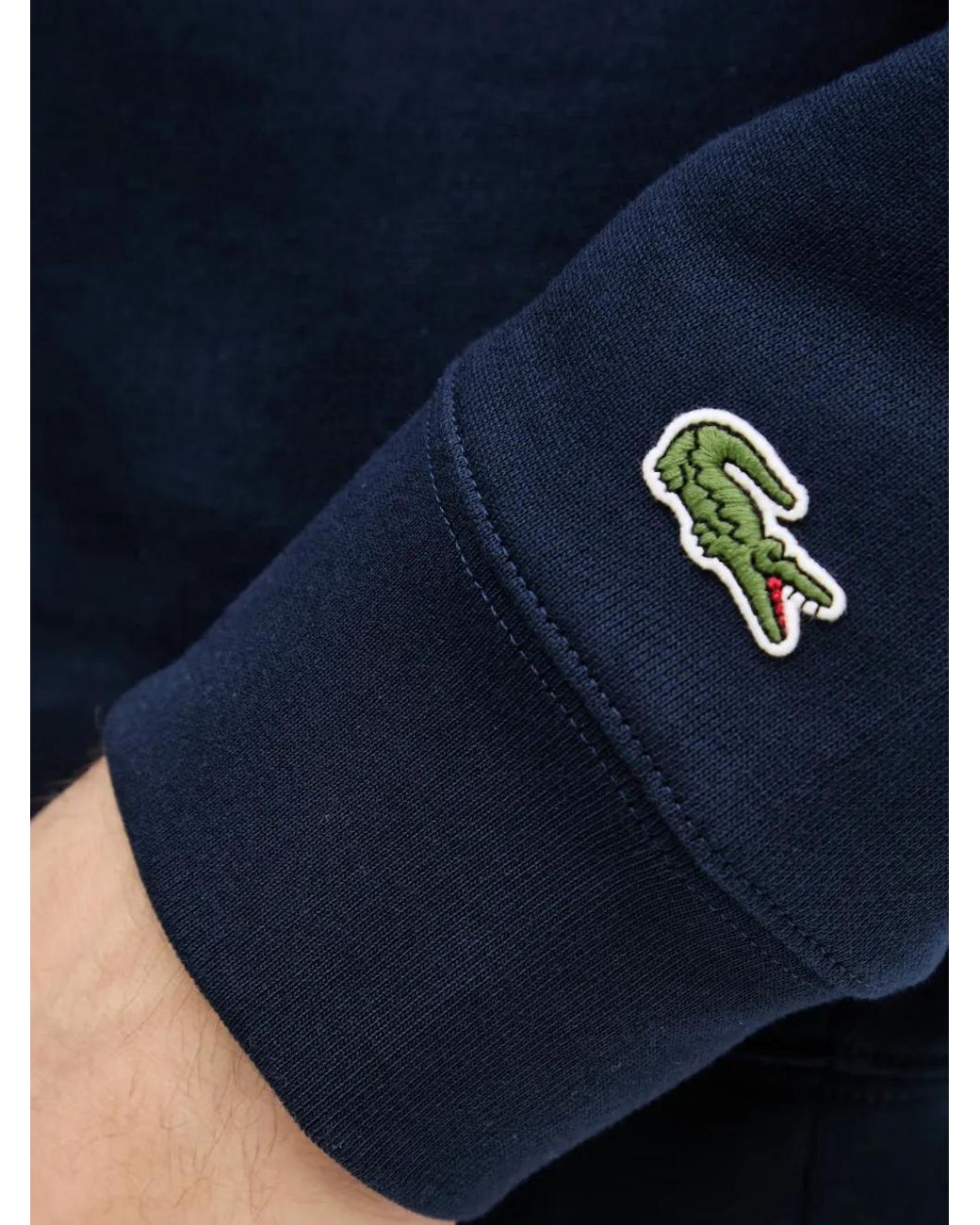Lacoste Blue High Neck Embossed Zipped Sweatshirt