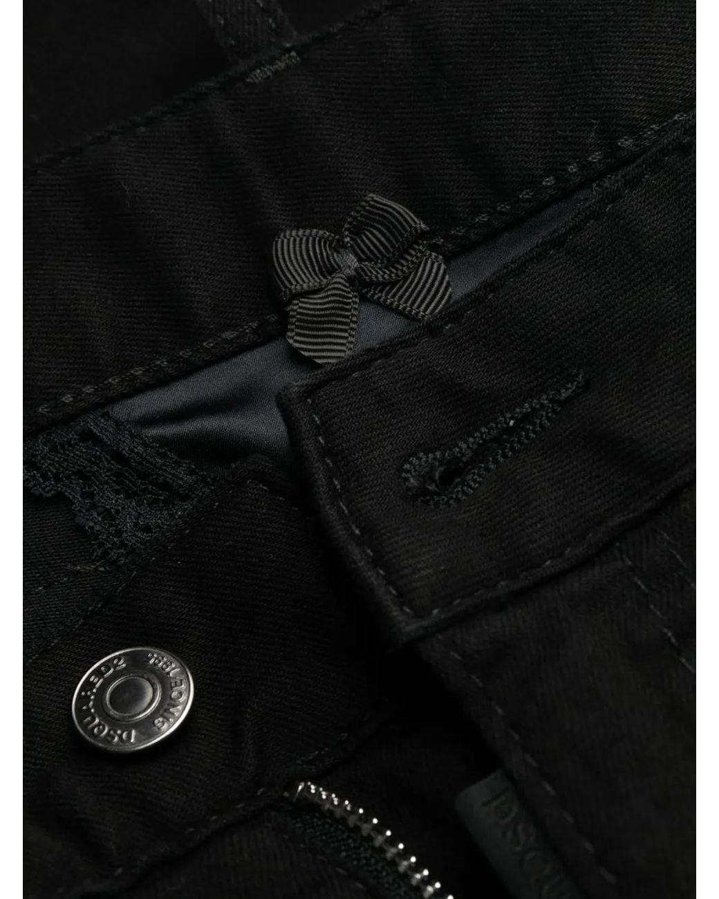DSquared² Black Logo-Plaque Tapered Jeans