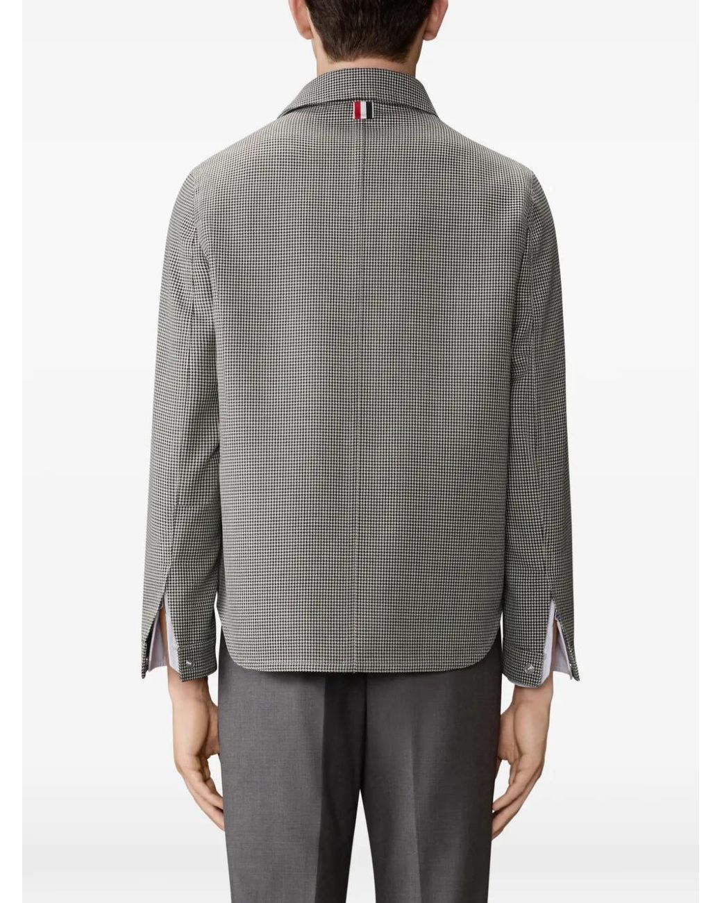 Thom Browne Gray Houndstooth Shirt Jacket for men