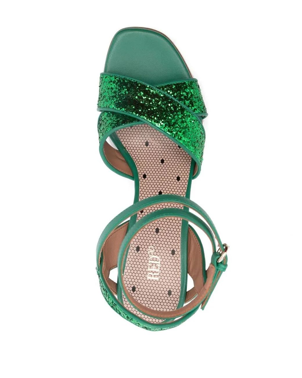 Red(v) Green Glitter-Embellished Open-Toe Sandals