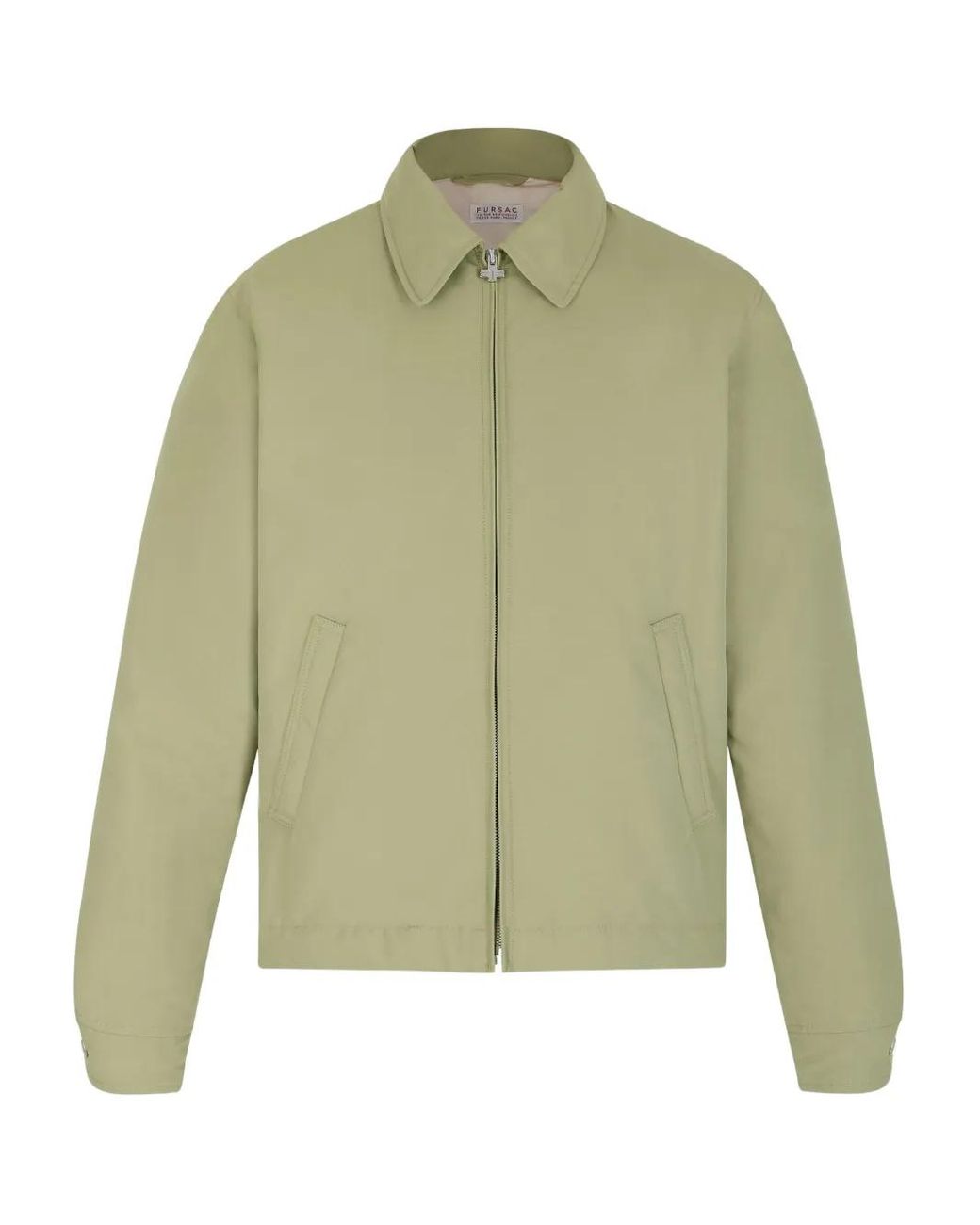 Fursac Green Zip-Front Collared Jacket for men