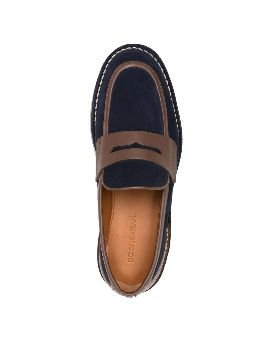 Dolce & Gabbana Blue Split Calfskin Slippers for men