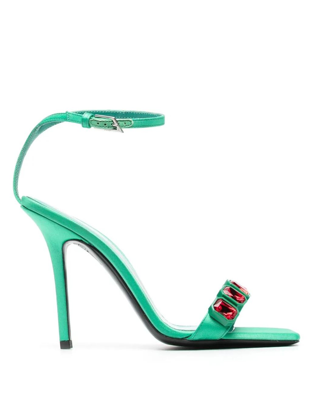 The Attico Green Crystal-Embellished Sandals