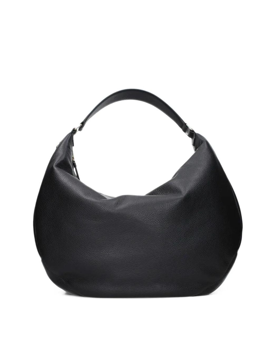 Jimmy Choo Black Logo-Plaque Pebbled Tote Bag