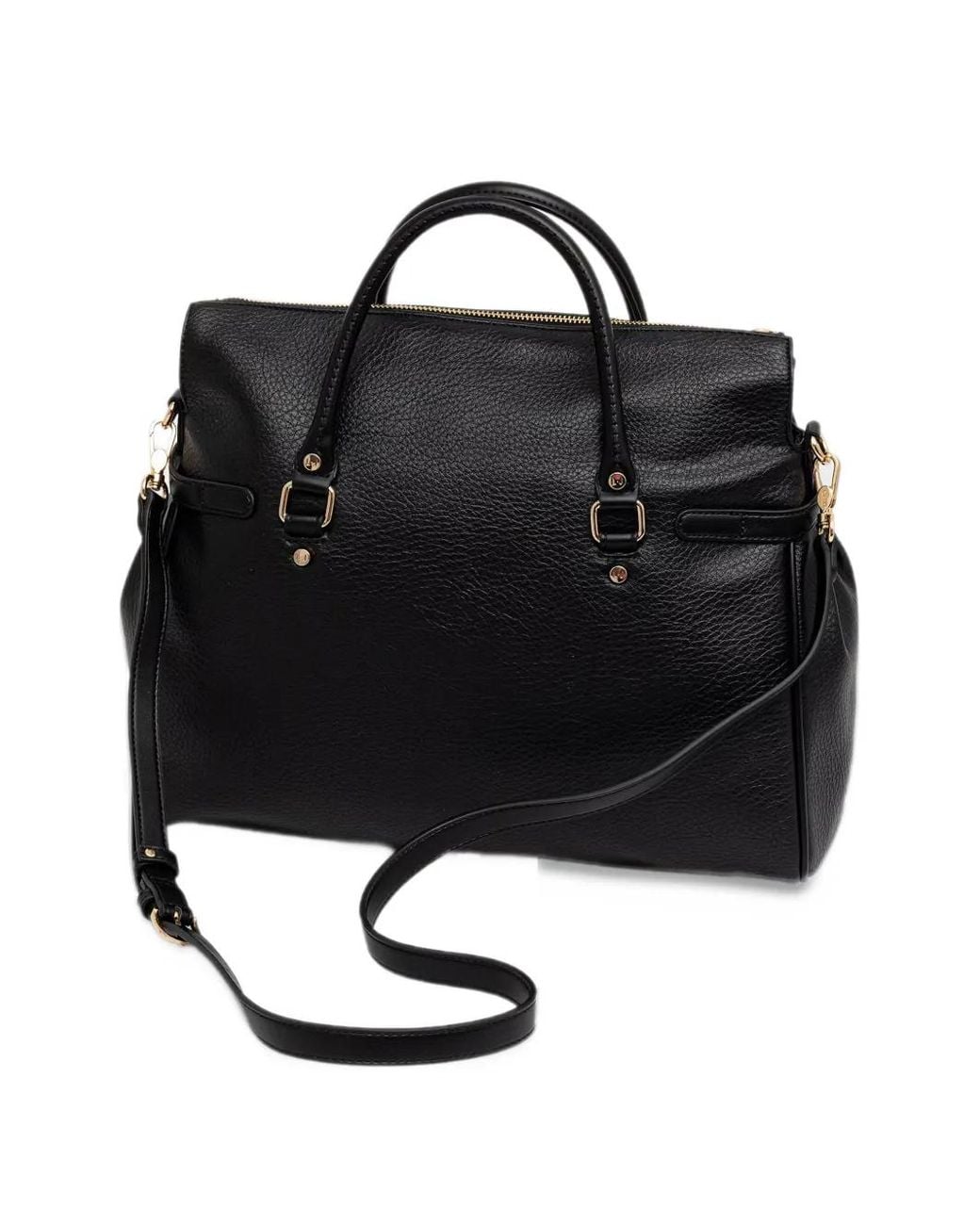 Pebbeld Liu Jo Logo-Plaque Pebbled Tote Bag in Black | Lyst
