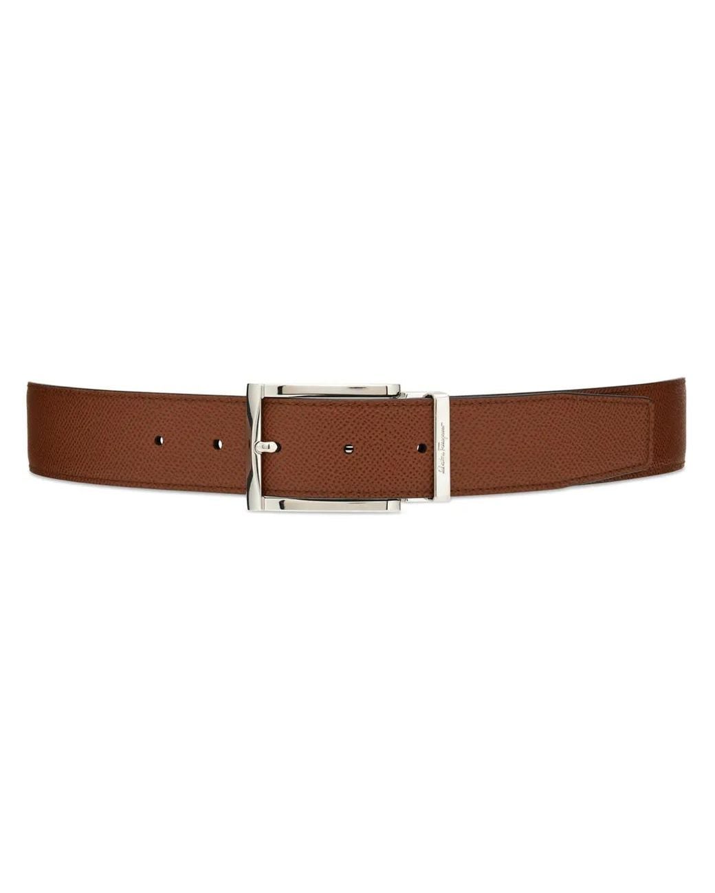 Ferragamo Brown Logo Engraved Reversible Belt for men
