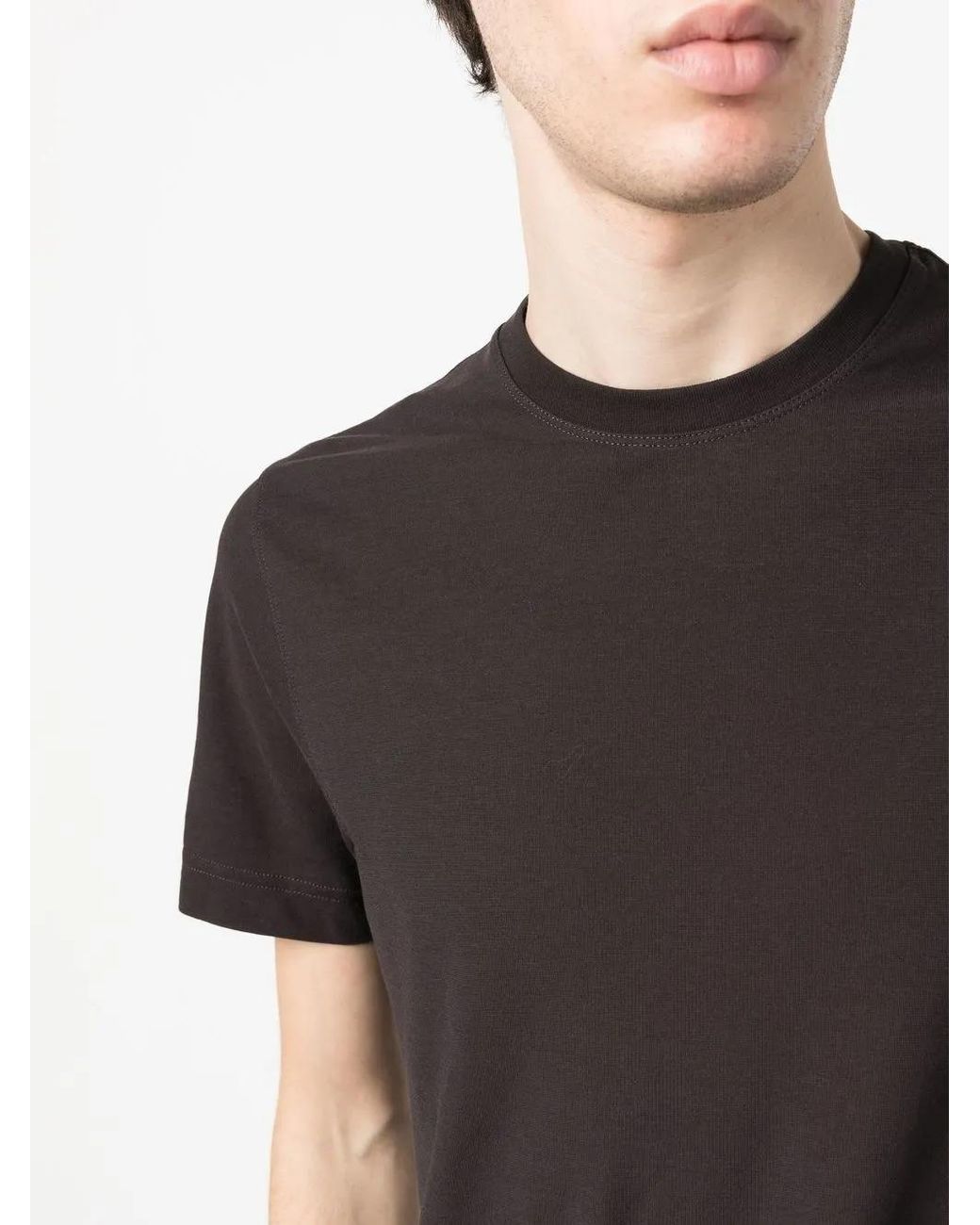 Zanone Black Basic Round-Neck T-Shirt for men