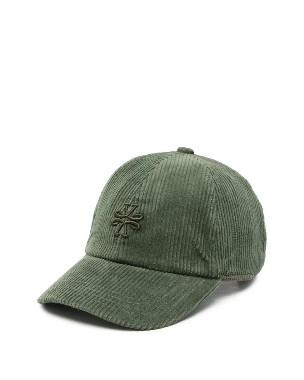 Jacob Cohen Green Casquette En Velours Côtelé À Logo Brodé for men