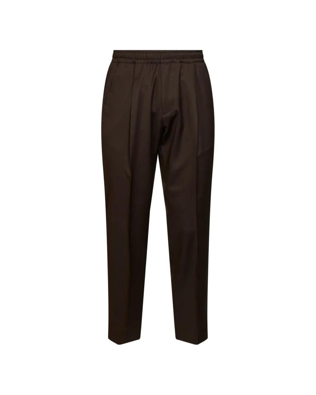 D4.0 Black Pleated Tapered Trousers for men