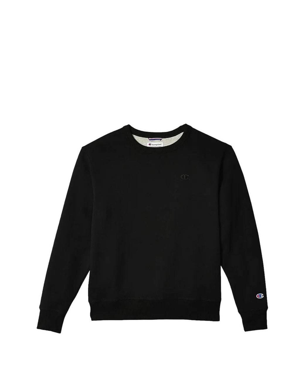 Champion Black Powerblend Logo-Detail Crew-Neck Sweatshirt for men