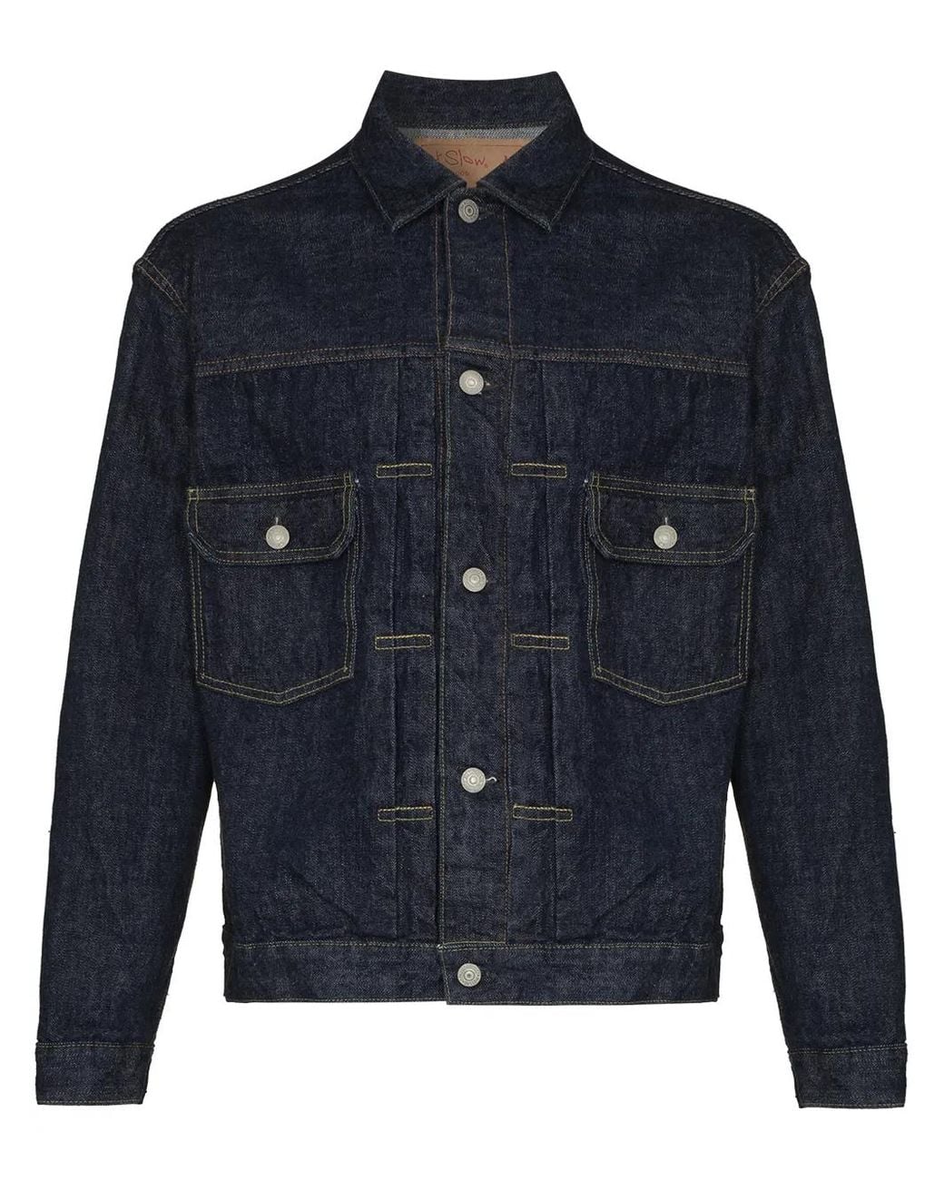 Orslow Blue Contrast-Stitched Denim Jacket for men