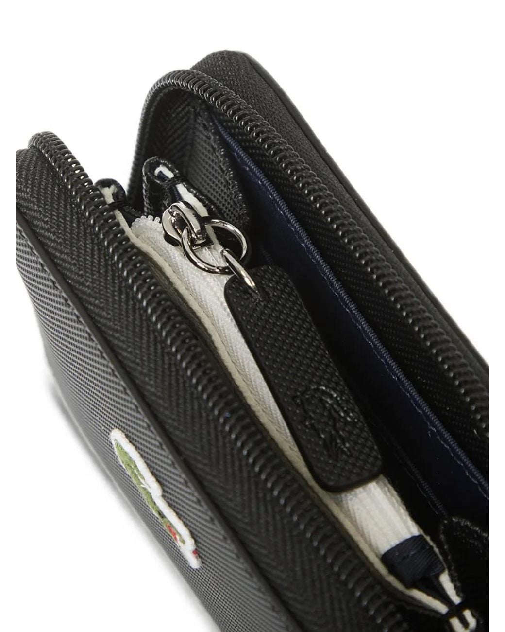 Lacoste Black Logo-Patch Zip-Around Wallet