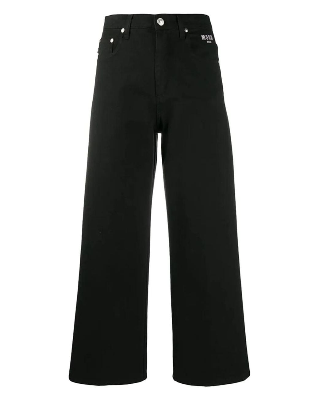 Pantalon Ample À Détail De Logo MSGM en coloris Black