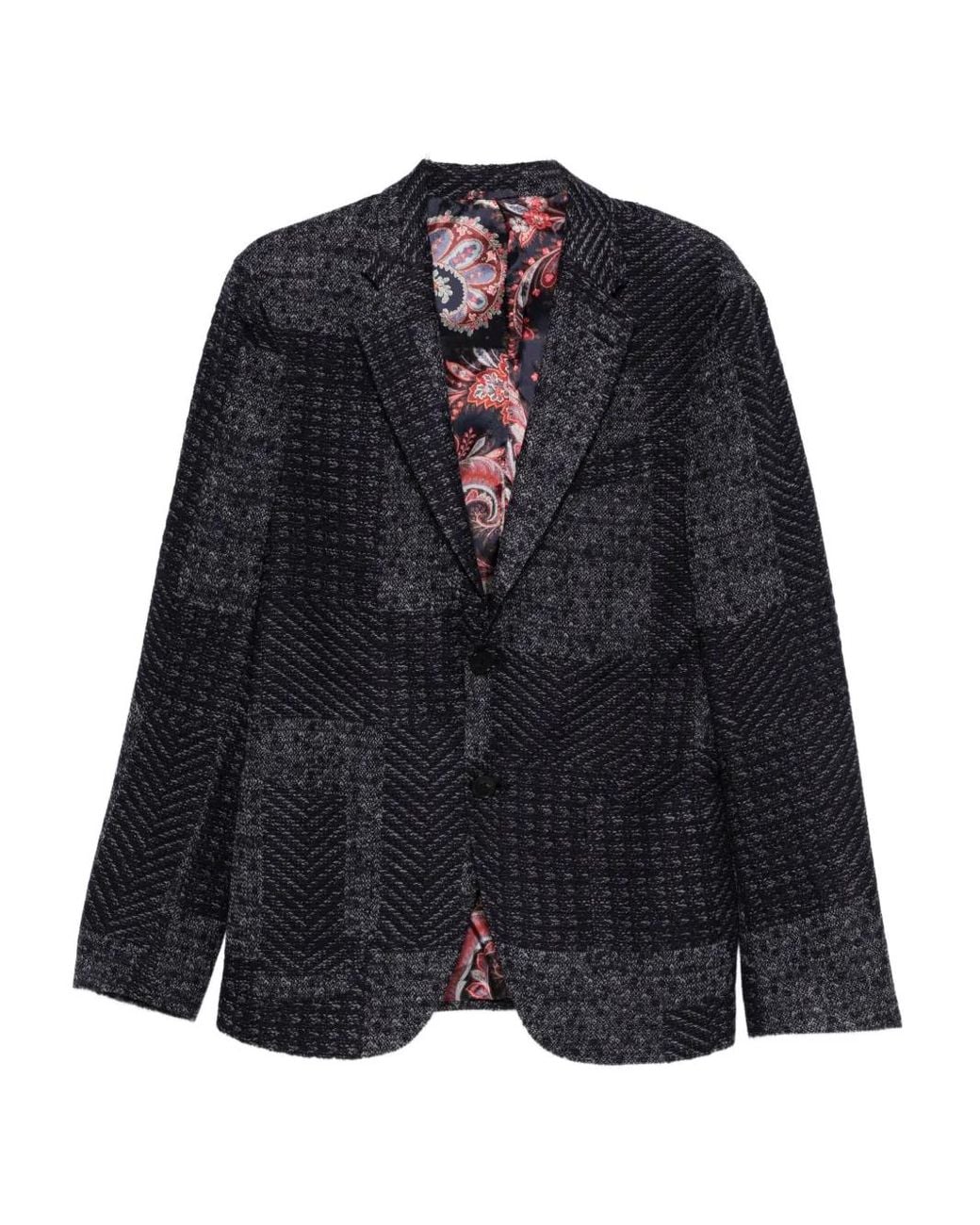 Etro Blue Paisley-Lined Jacket for men